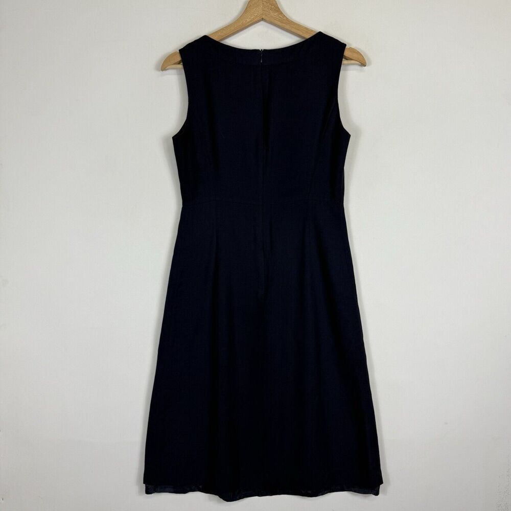 OZOC  Dress Womens 4 Sleeveless Shift Navy Blue Academic Minimalist Quiet Luxury - Picture 5 of 7